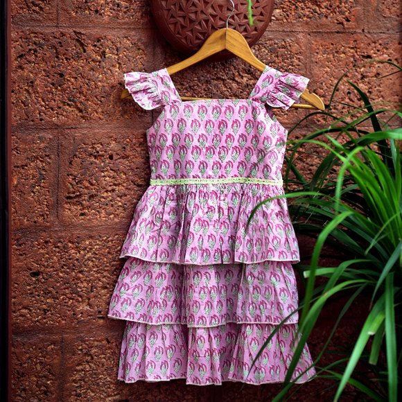 (New) Pink and White Spring/Summer 100% Cotton Dress - Picture 4 of 4